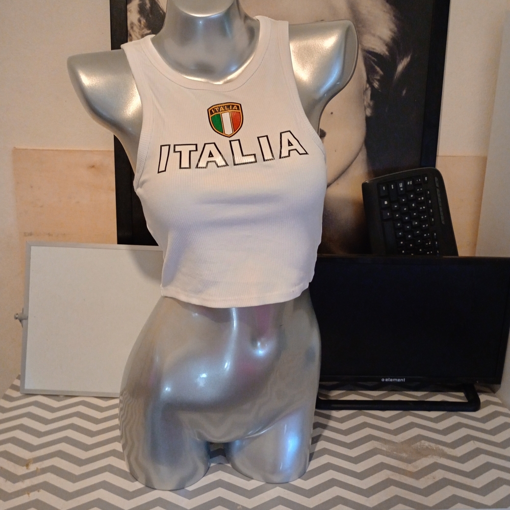 Italia Women's White Tank Top
